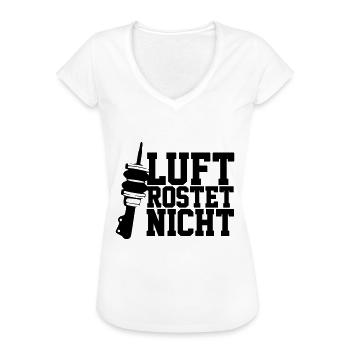 Luft rostet nicht - Frauen Vintage T-Shirt - Weiß - Vorne - Danielle (179cm)