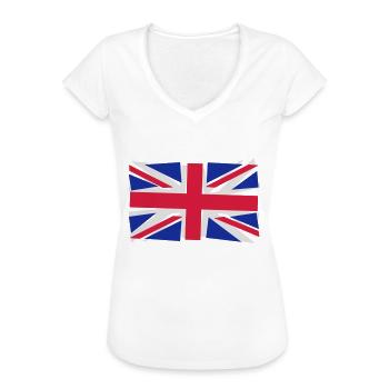 Crazy Union Jack - Frauen Vintage T-Shirt - Weiß - Vorne