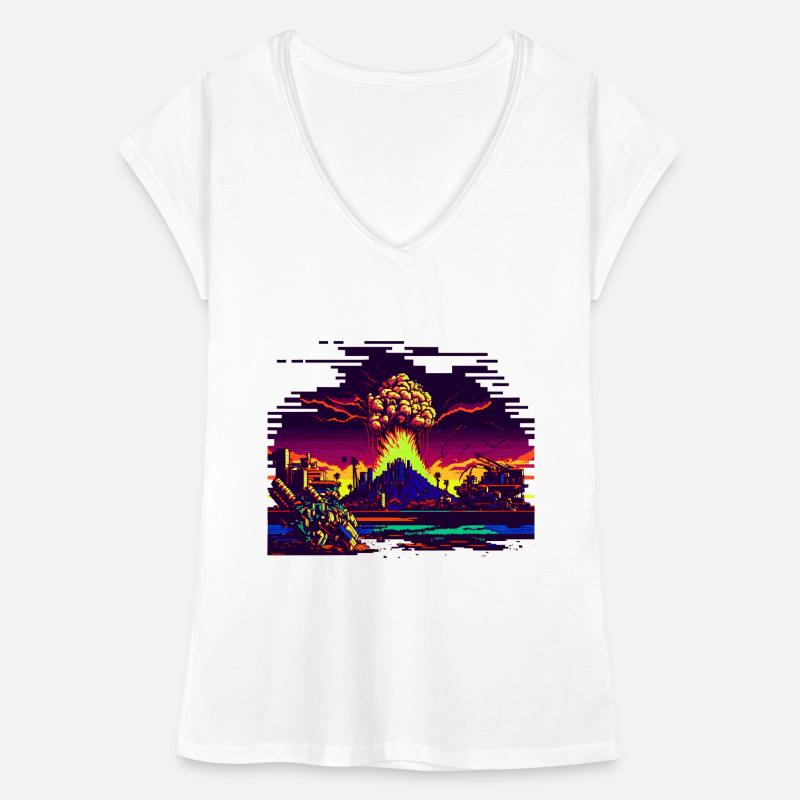 When the atomic bomb explodes in 8 bits Women's Vintage T-Shirt