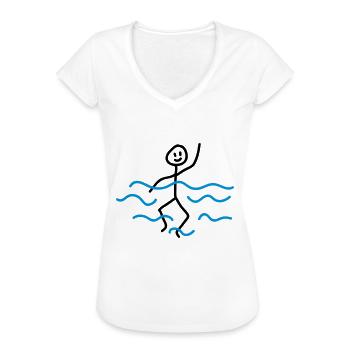Schwimmer - Frauen Vintage T-Shirt - Weiß - Vorne - Danielle (179cm)