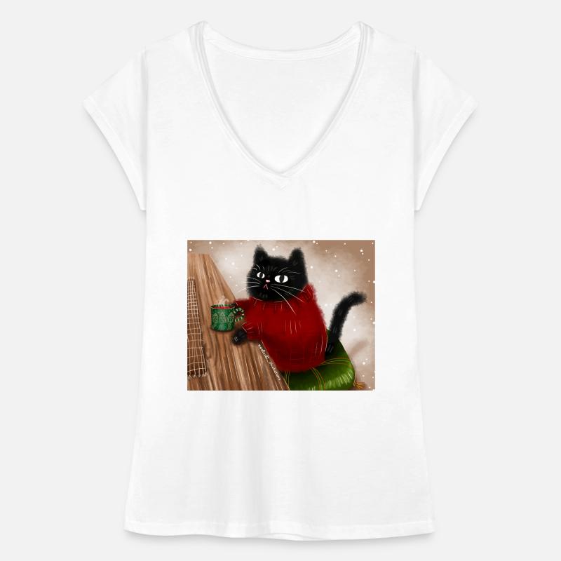 Chat en pull T-shirt vintage Femme