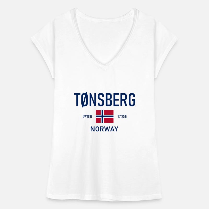 Tønsberg - Norway - Coordinates - Flag Women's Vintage T-Shirt