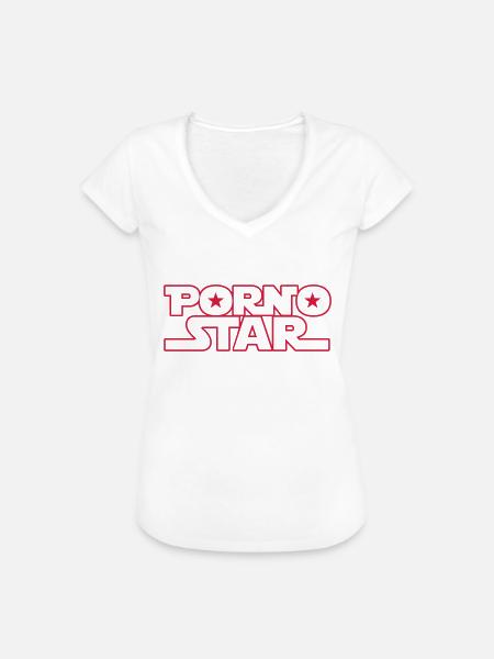 Porno Star - Frauen Vintage T-Shirt - Weiß