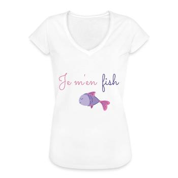fishe - T-shirt vintage Femme - blanc - Devant - Danielle (179cm)