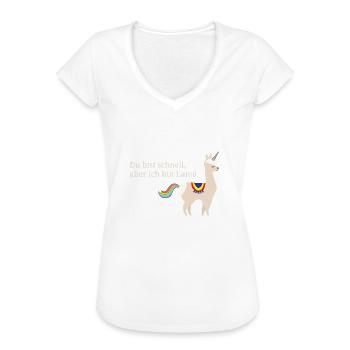 Lama Einhorn mit coolem Spruch - Frauen Vintage T-Shirt - Weiß - Vorne