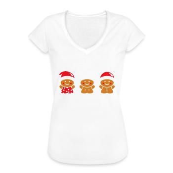 Lebkuchenmann - Frauen Vintage T-Shirt - Weiß - Vorne