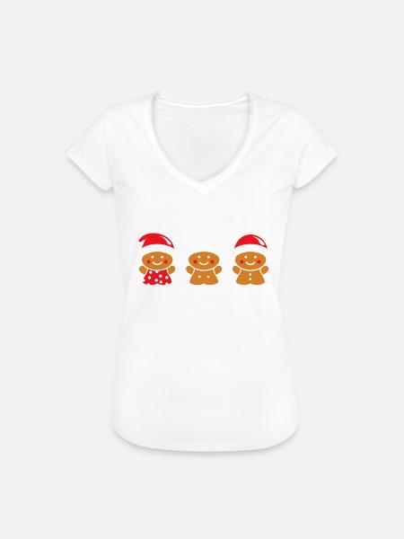 Lebkuchenmann - Frauen Vintage T-Shirt - Weiß