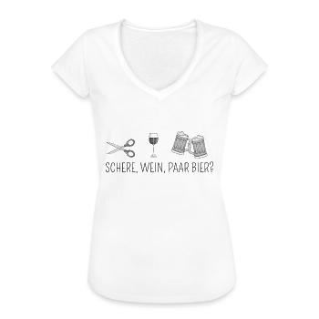 Schere, Wein, paar Bier - Party Saufen Team - Frauen Vintage T-Shirt - Weiß - Vorne - Danielle (179cm)