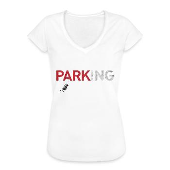 Banksy Swing Girl (Parking) - Frauen Vintage T-Shirt - Weiß - Vorne - Danielle (179cm)