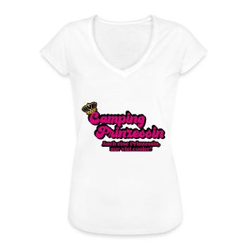 Camping Prinzessin - Frauen Vintage T-Shirt - Weiß - Vorne