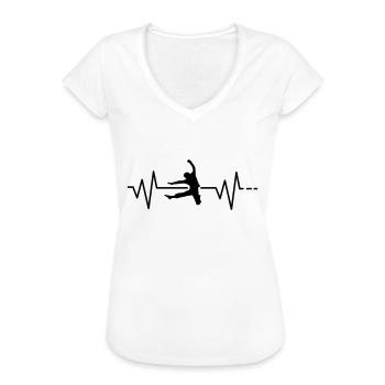 Dancing - Heartbeat, Hip Hop, Breakdance, Pulse - Women's Vintage T-Shirt - white - Front - Danielle (179cm)