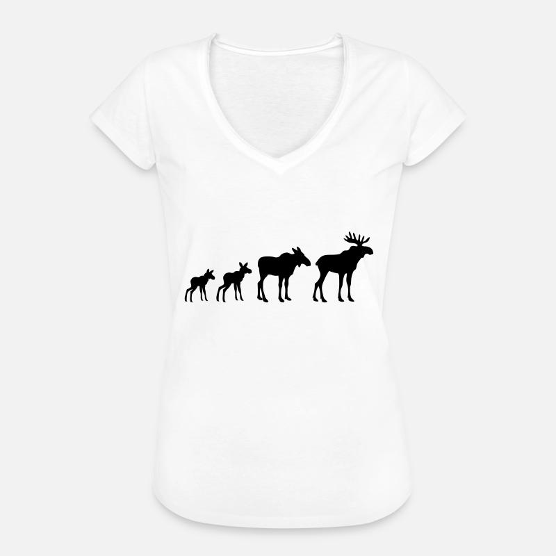 Elk Evolution - Frauen Vintage T-Shirt - Weiß