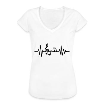 Musik - Frauen Vintage T-Shirt - Weiß - Vorne - Danielle (179cm)