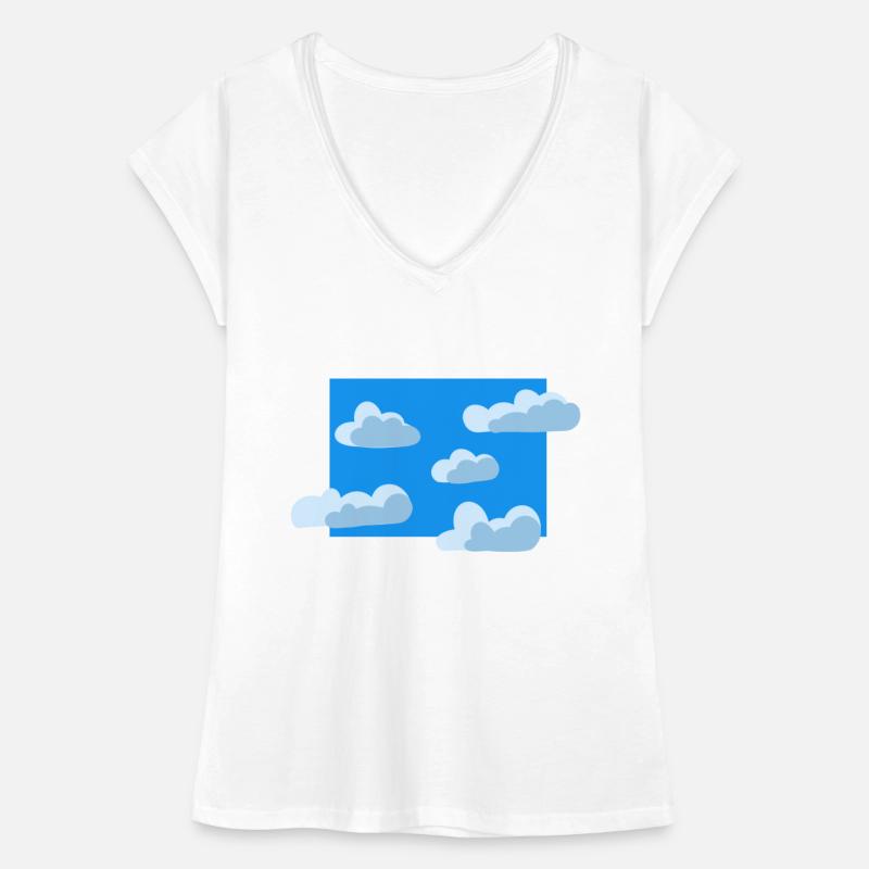 Ciel nuageux bleu T-shirt vintage Femme