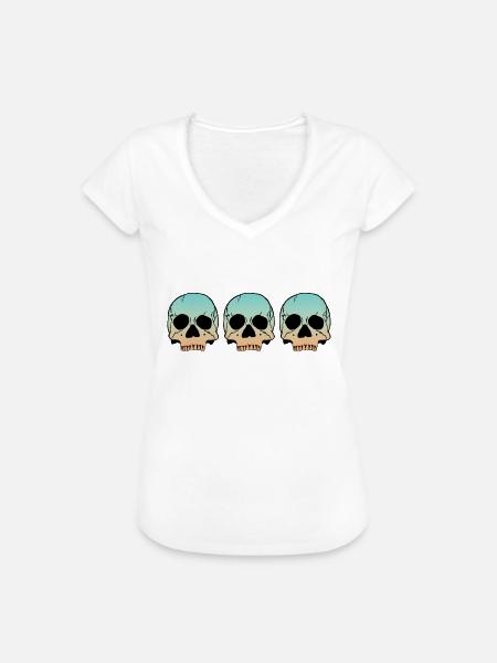 3 Skulls - Frauen Vintage T-Shirt - Weiß