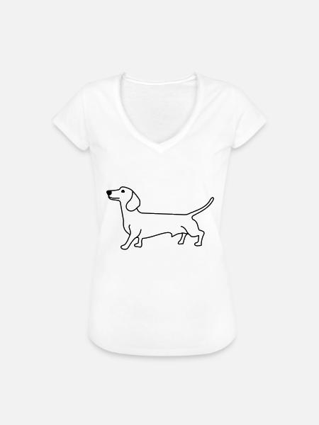 dackel - Frauen Vintage T-Shirt - Weiß