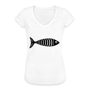 poisson - T-shirt vintage Femme - blanc - Devant - Danielle (179cm)