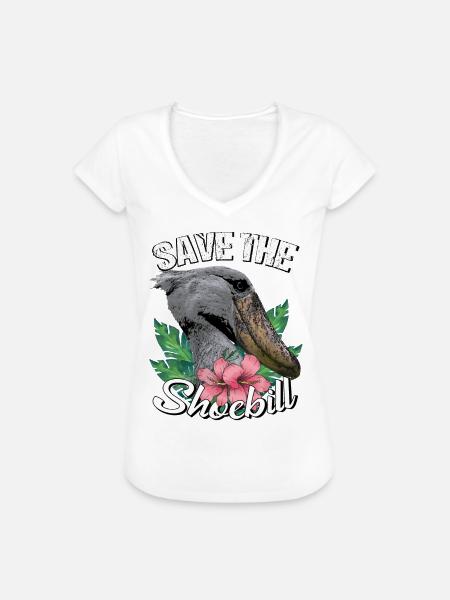 Schuhschnabel Save the shoebill - Frauen Vintage T-Shirt - Weiß