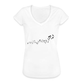 Musik Noten Klassisch Geschenk - Frauen Vintage T-Shirt - Weiß - Vorne - Danielle (179cm)