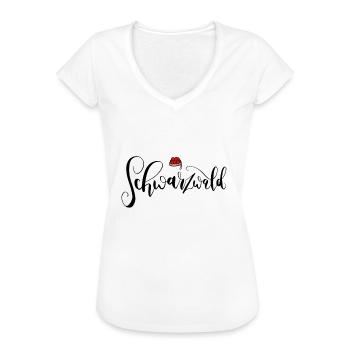 Schwarzwald mit Bollenhut, Geburtstagsgeschenk - Frauen Vintage T-Shirt - Weiß - Vorne