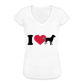 Labrador - Frauen Vintage T-Shirt - Weiß - Vorne - Danielle (179cm)