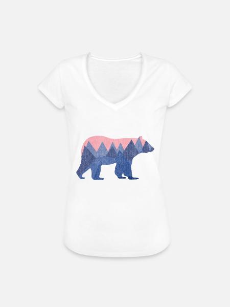 mountain bear - Frauen Vintage T-Shirt - Weiß