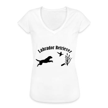 Labrador Retriever - Frauen Vintage T-Shirt - Weiß - Vorne - Danielle (179cm)