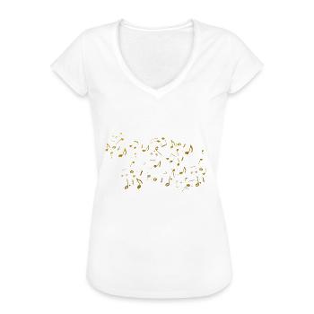 Noten Gold - Frauen Vintage T-Shirt - Weiß - Vorne