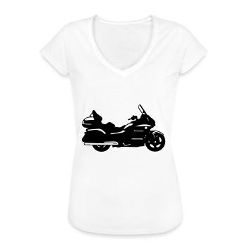 goldwing gt motorrad zeichnung - Frauen Vintage T-Shirt - Weiß - Vorne - Danielle (179cm)