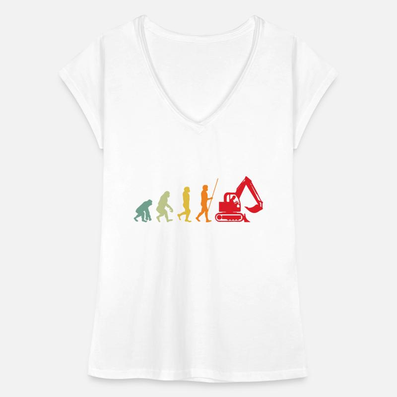 Baggerführer Evolution Bagger Baggerfahrer Frauen Vintage T-Shirt