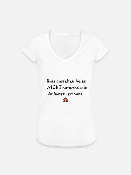 nicht anfassen, don`t touch - Frauen Vintage T-Shirt - Weiß