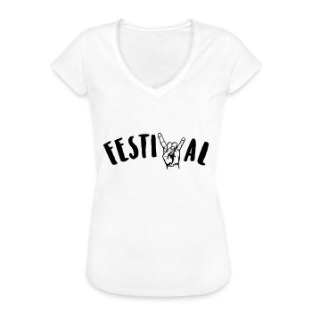 festival - Frauen Vintage T-Shirt - Weiß - Vorne