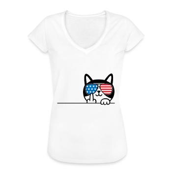 Ich bin nicht 50, ich bin 49 plus 1 Mittelfinger Katzenflipp - Frauen Vintage T-Shirt - Weiß - Vorne