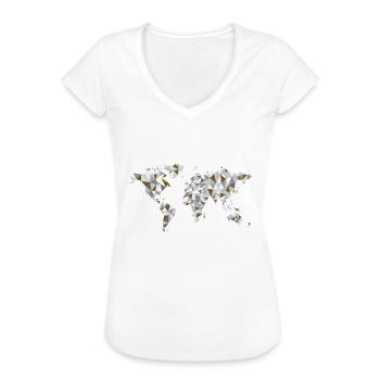 Die Welt - Frauen Vintage T-Shirt - Weiß - Vorne