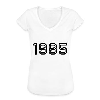1985 Inline - T-shirt vintage Femme - blanc - Devant - Danielle (179cm)