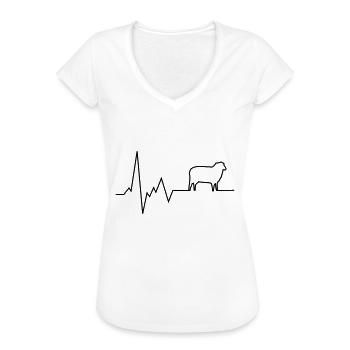 herzschlag schaf - Frauen Vintage T-Shirt - Weiß - Vorne