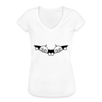 Comic Zwillinge Gucken aus Bauch 2 Babys Schwanger - Frauen Vintage T-Shirt - Weiß - Vorne