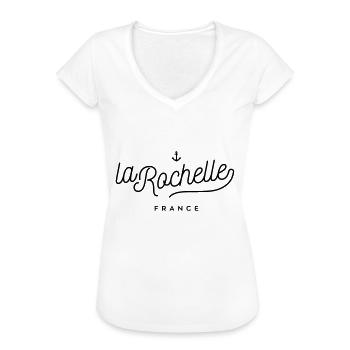 La Rochelle - France - T-shirt vintage Femme - blanc - Devant - Danielle (179cm)