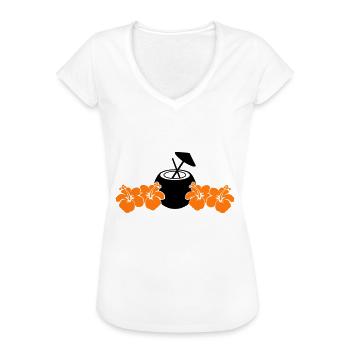 hibiskus kokus - Frauen Vintage T-Shirt - Weiß - Vorne