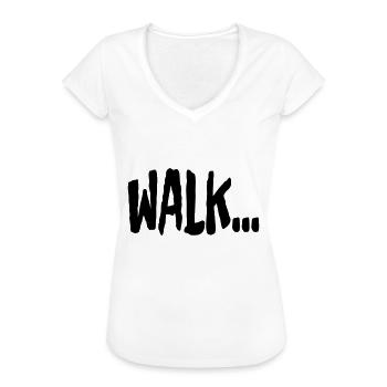 WALK - Frauen Vintage T-Shirt - Weiß - Vorne - Danielle (179cm)