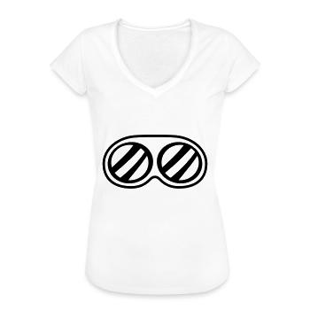 sonnenbrille schutzbrille augen sicht schutz cool - Frauen Vintage T-Shirt - Weiß - Vorne - Danielle (179cm)