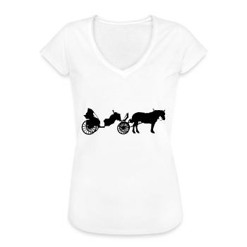 Kutsche mit Pferd - Frauen Vintage T-Shirt - Weiß - Vorne - Danielle (179cm)