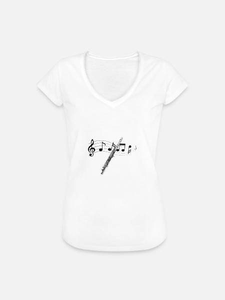 Querflöte / Flute - Frauen Vintage T-Shirt - Weiß