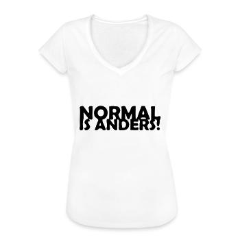 Normal ist anders! - Frauen Vintage T-Shirt - Weiß - Vorne - Danielle (179cm)
