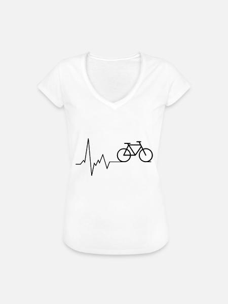Heartbeat Bicycle ECG - Women's Vintage T-Shirt - white