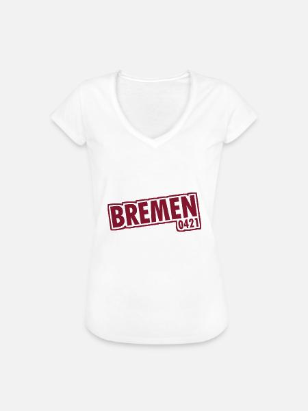 Bremen - 0421 - Vorwahl - Frauen Vintage T-Shirt - Weiß