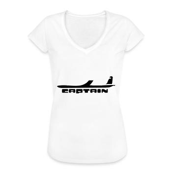 captain airplaine flugzeug - Frauen Vintage T-Shirt - Weiß - Vorne - Danielle (179cm)
