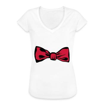 noeud papillon 2711 - T-shirt vintage Femme - blanc - Devant - Danielle (179cm)