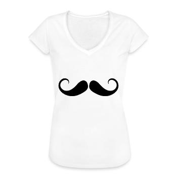 Moustache - T-shirt vintage Femme - blanc - Devant - Danielle (179cm)
