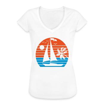 SAILING BOAT SAIL SHIP SEGELSCHIFF - Frauen Vintage T-Shirt - Weiß - Vorne